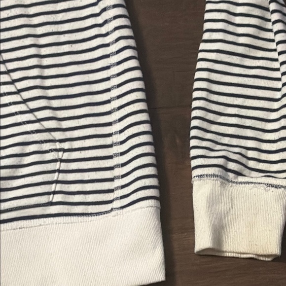 Danskin Striped Zip-Up Hoodie, size large navy and white - Picture 2 of 8